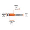 Código: 102721 Broca para router, corte recto, 3/8' con balero, Truper BROU-RB3-8X