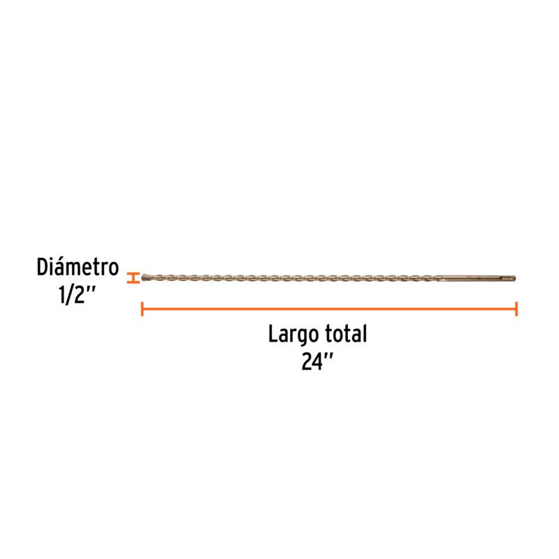 Código: 101147 Broca SDS Plus 1/2 x 24', Truper BS-1-2X24