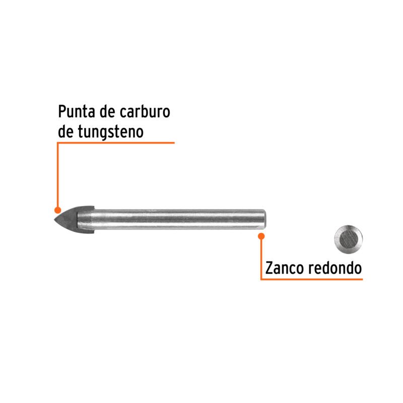 Código: 11705 Broca para vidrio y azulejo de 1/2', Truper BVI-1-2