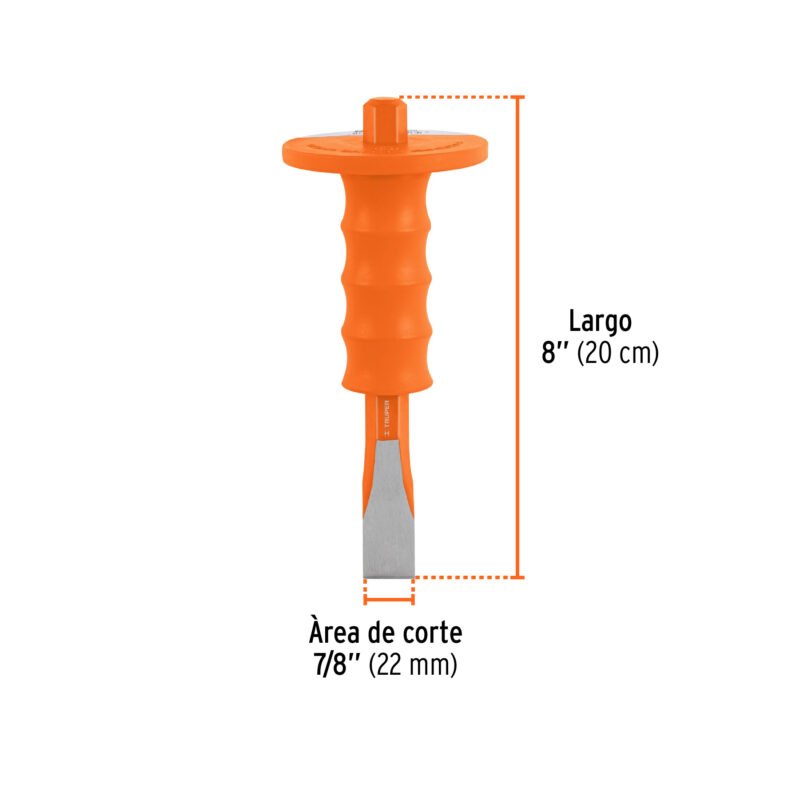 Código: 12278 Cincel de corte frío 3/4 x 8' con grip, Truper C-3-4X8G