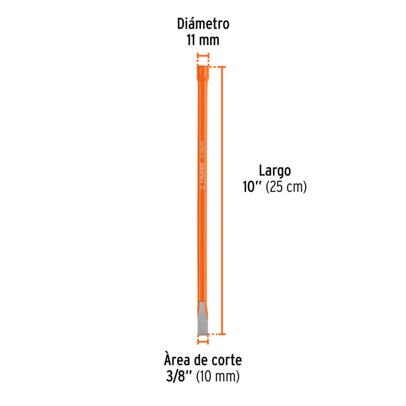 Código: 12112 Cincel de corte frío de 3/8 X 10', Truper C-3-8X10