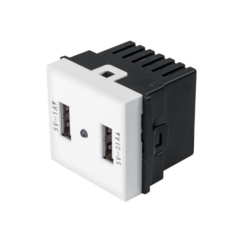 Código: 29051 Toma con 2 puertos USB de 1.5 módulos, línea Toledo, Basic C2USB-TB