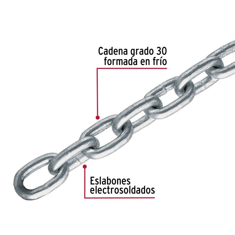 CAGA-1-8FC1.jpg Código: 44269 Metro de cadena galvanizada de 1/8', 75 m en cubeta, Fiero CAGA-1-8