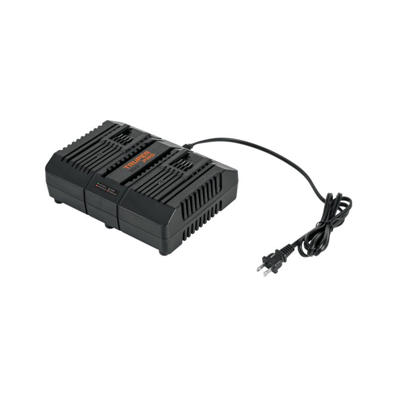 CARD-20A.jpg Código: 103241 Cargador dual de baterías de ion litio 20V, TRUPER PRO CARD-20A