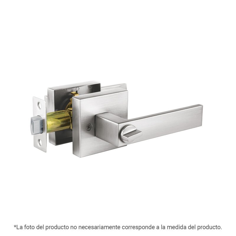CEMA-23R.jpg Código: 45333 Cerradura manija 'Módena' p/recámara, cromo mate, cil latón CEMA-23R