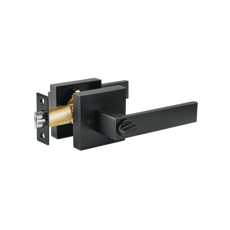 Código: 45335 Cerradura manija 'Módena' p/recámara, negro, cil latón CEMA-26R