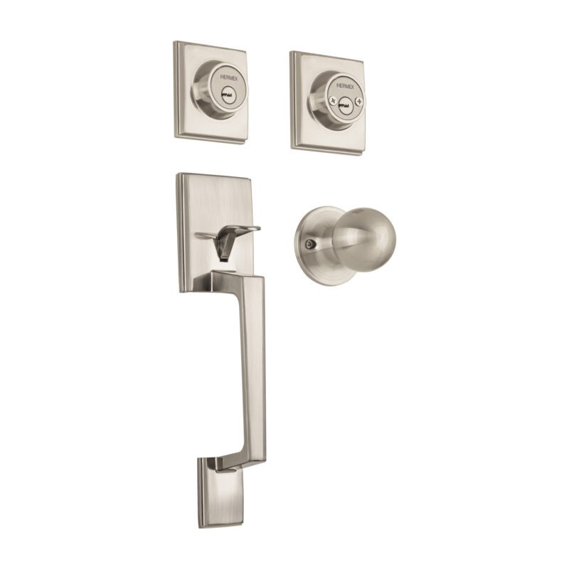 CEP-42PJC.jpg Código: 44050 Jaladera y perilla Porto llave-llave, níquel satin , Hermex CEP-42PJC