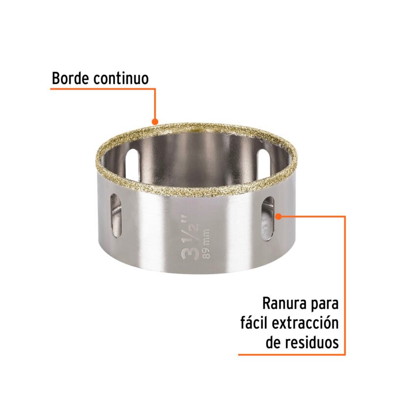 Código: 17138 Brocasierra diamante 3-1/2' borde continuo, Truper COAZ-3-1-2