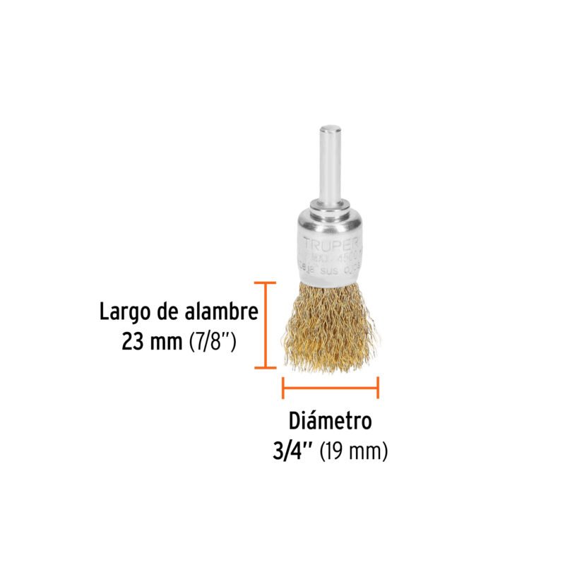 COM-3-4FC2.jpg Código: 11593 Carda de copa 3/4' alambre grueso para taladro, Truper COM-3-4