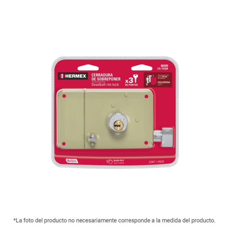 CS-75DQB.jpg Código: 49740 Cerradura sobreponer der instalafácil, llave puntos, blíster CS-75DQB
