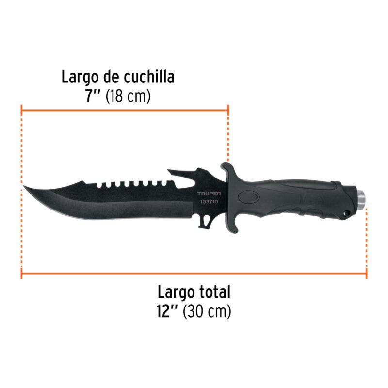 Código: 103710 Cuchillo táctico para campismo 7', TRUPER CTA-7C