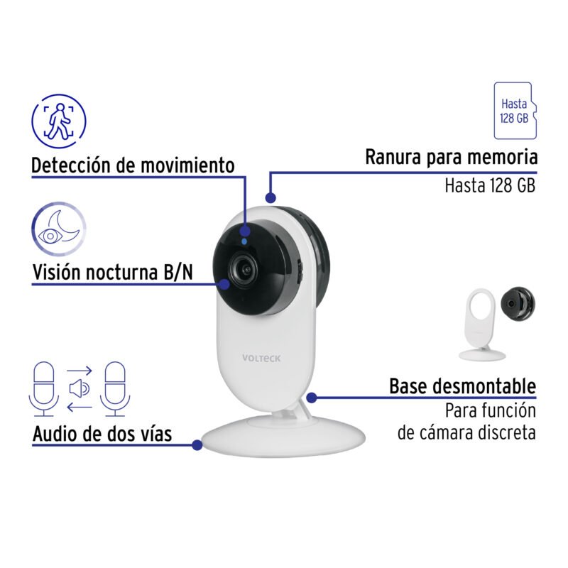 CTV-20WFC1.jpg Código: 49558 Cámara WiFi Fija 2MP, Volteck CTV-20W