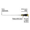 Código: 21488 Desarmador cabinet 1/8 x 8' mango Comfort Grip, Pretul DG-1-8X8BP
