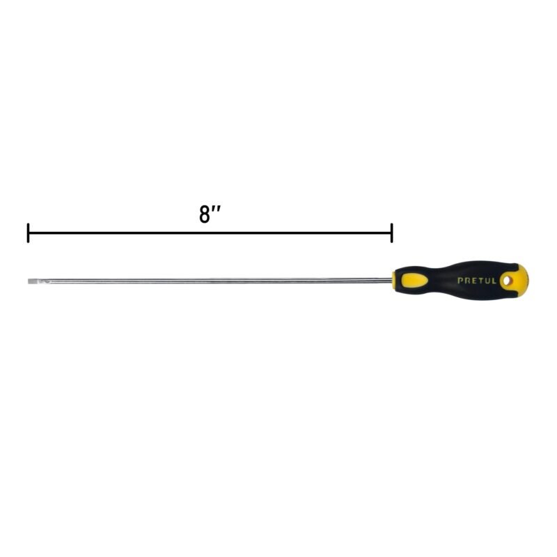 Código: 21488 Desarmador cabinet 1/8 x 8' mango Comfort Grip, Pretul DG-1-8X8BP