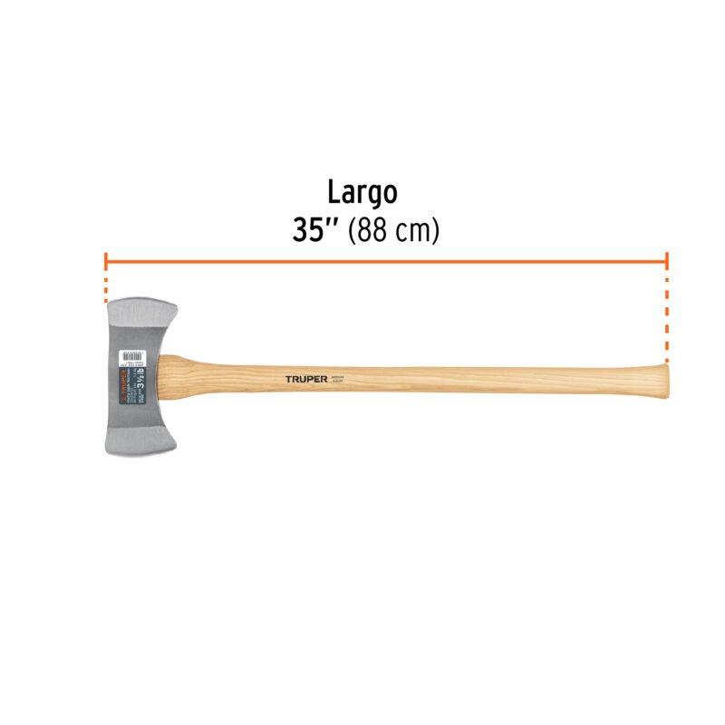 DHM-3-1-2MFC2.jpg Código: 14964 Hacha doble Michigan 3-1/2 lbs, mango de hickory 35', Truper DHM-3-1-2M