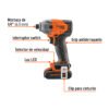 Código: 103253 Destornillador de impacto 1/4', 20V, 1 batería 2Ah, PRO DIMI-20A2