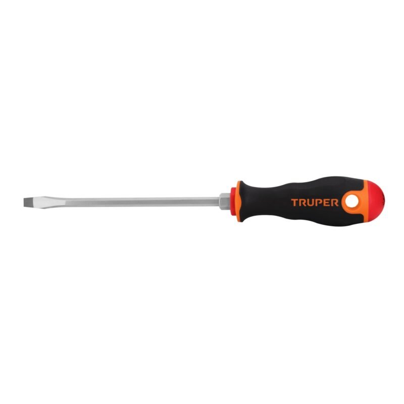 Código: 14000 Desarmador plano 1/4' x 6' mango Comfort Grip, Truper DR-1-4X6B