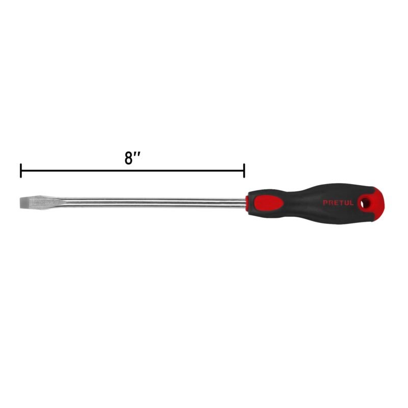 DR-3-8X8BPFC2.jpg Código: 28080 Desarmador plano 3/8' x 8' mango Comfort Grip, Pretul DR-3-8X8BP
