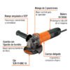 Código: 16683 Esmeriladora angular 4-1/2', 800W, TRUPER PRO ESMA-4-1-2A9