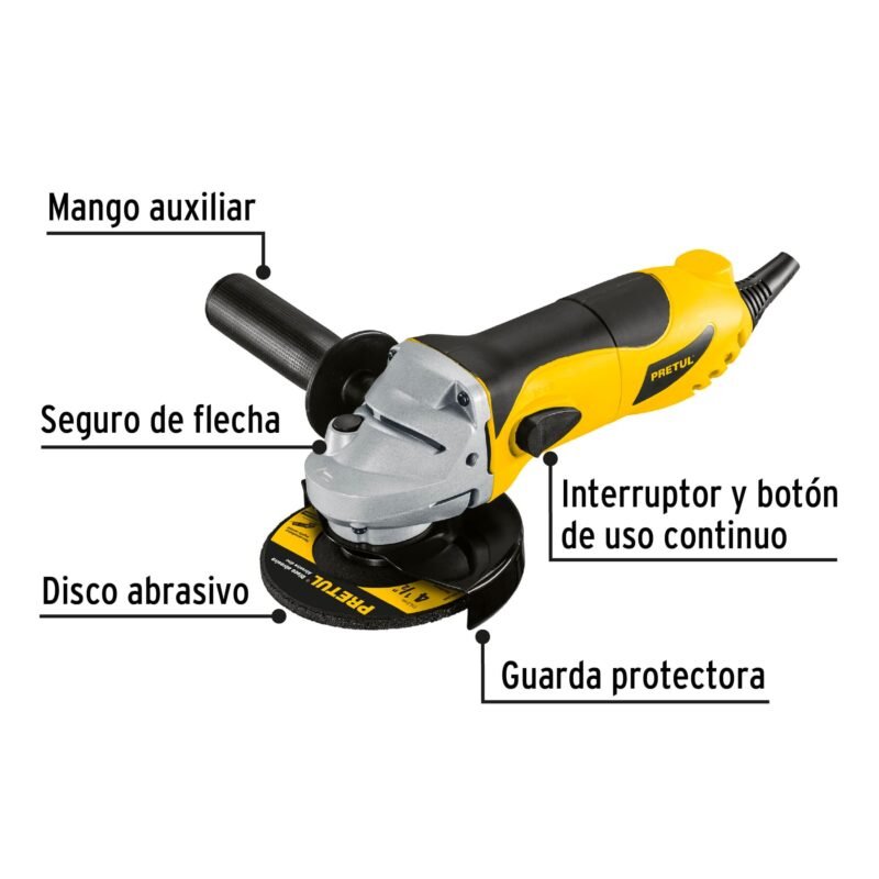 ESMA-4-1-2P2FC1.jpg Código: 24035 Esmeriladora angular 4-1/2', 700W, PRETUL ESMA-4-1-2P2