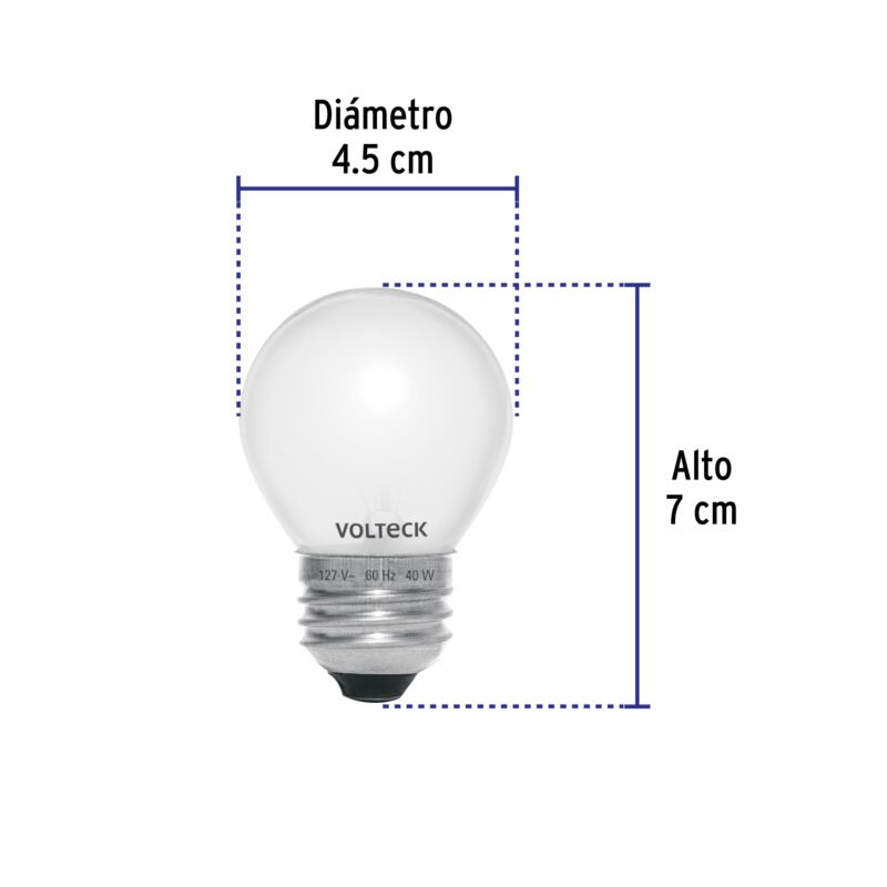 Código: 49332 Foco incandescente 40W para horno/refrigerador, perla FHO-40