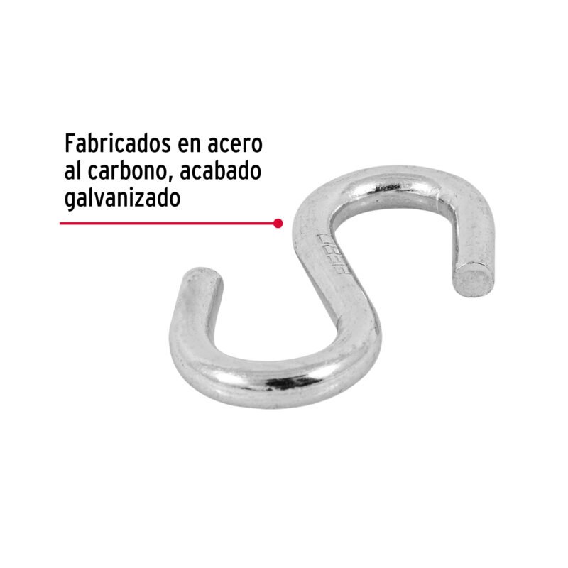 GANS-1-4FC1.jpg Código: 44092 Gancho 'S' de 1/4' de acero para cable, Fiero GANS-1-4