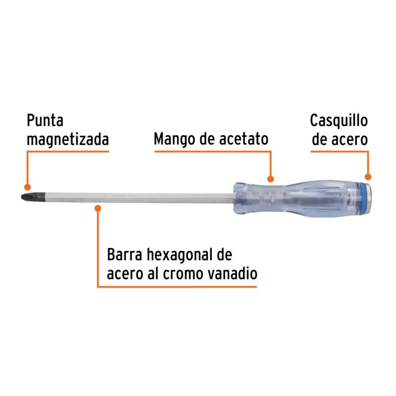 Código: 100814 Desarmador de cruz de golpe 3/8' x 10', Truper Expert GO-3-8X8C