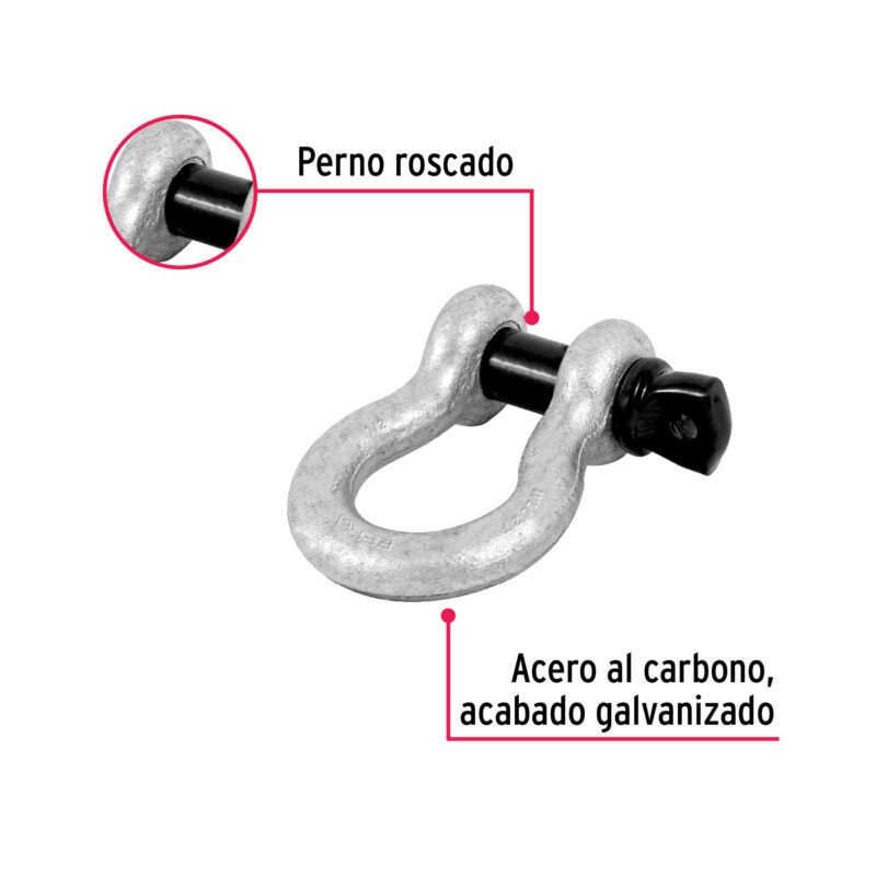 GRI-1-2FC1.jpg Código: 44971 Grillete de acero forjado 1/2', Fiero GRI-1-2