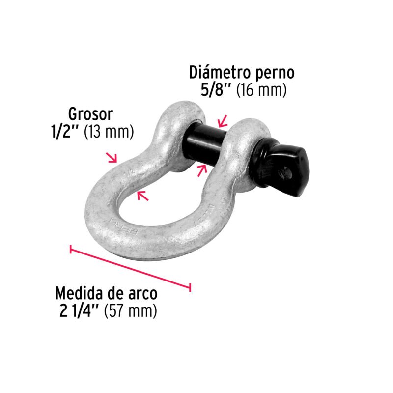GRI-1-2FC2.jpg Código: 44971 Grillete de acero forjado 1/2', Fiero GRI-1-2