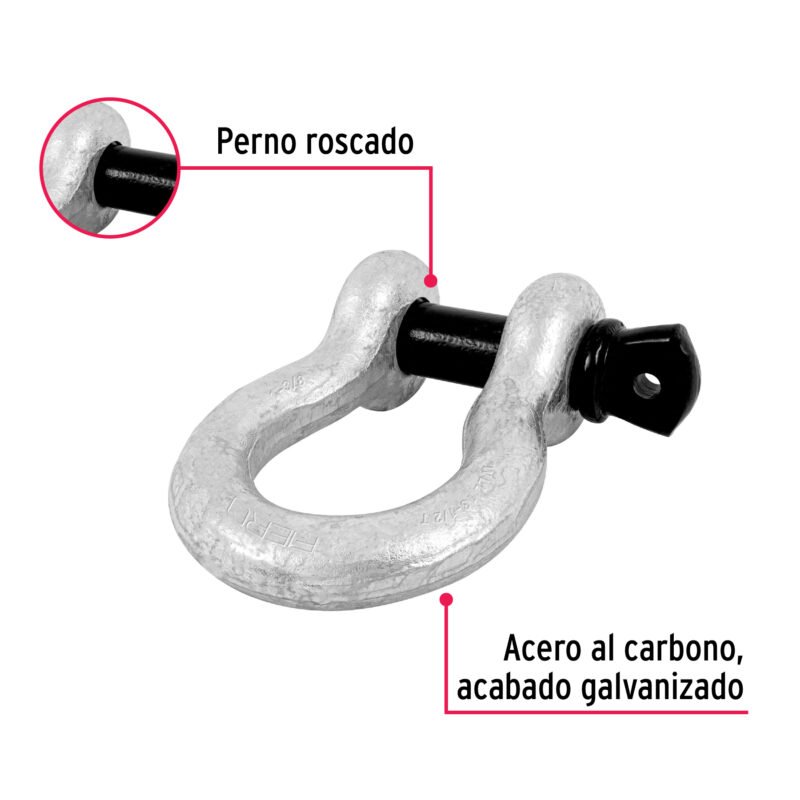 GRI-1-3-8FC1.jpg Código: 44978 Grillete de acero forjado 1-3/8', Fiero GRI-1-3-8