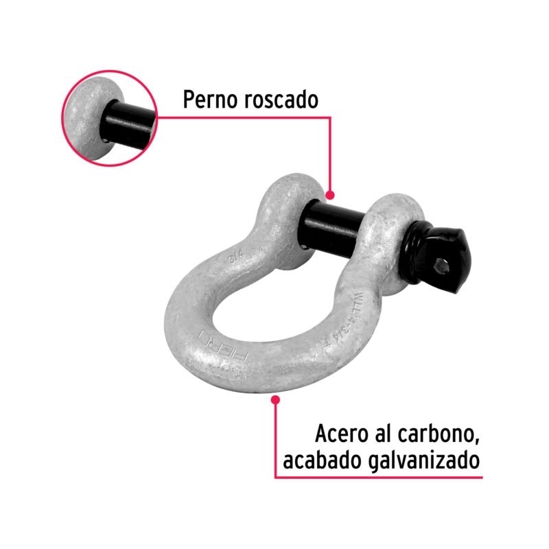 GRI-3-4FC1.jpg Código: 44973 Grillete de acero forjado 3/4', Fiero GRI-3-4