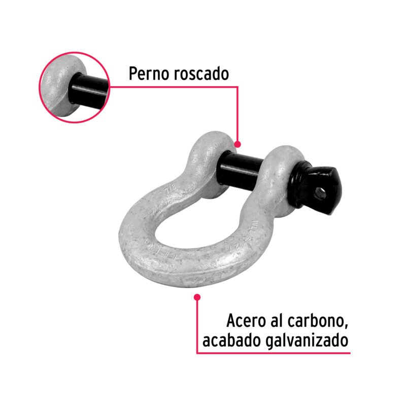GRI-7-8FC1.jpg Código: 44974 Grillete de acero forjado 7/8', Fiero GRI-7-8