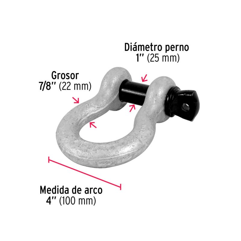 GRI-7-8FC2.jpg Código: 44974 Grillete de acero forjado 7/8', Fiero GRI-7-8