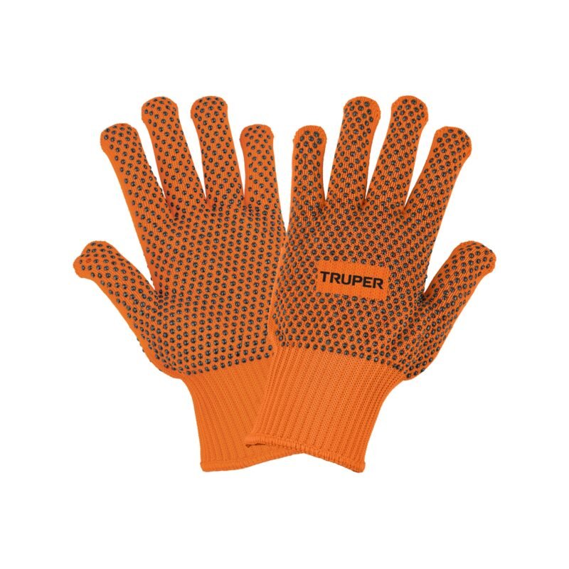 GU-445.jpg Código: 103925 Guantes de algodón con puntos de PVC en palma y dorso, TRUPE GU-445