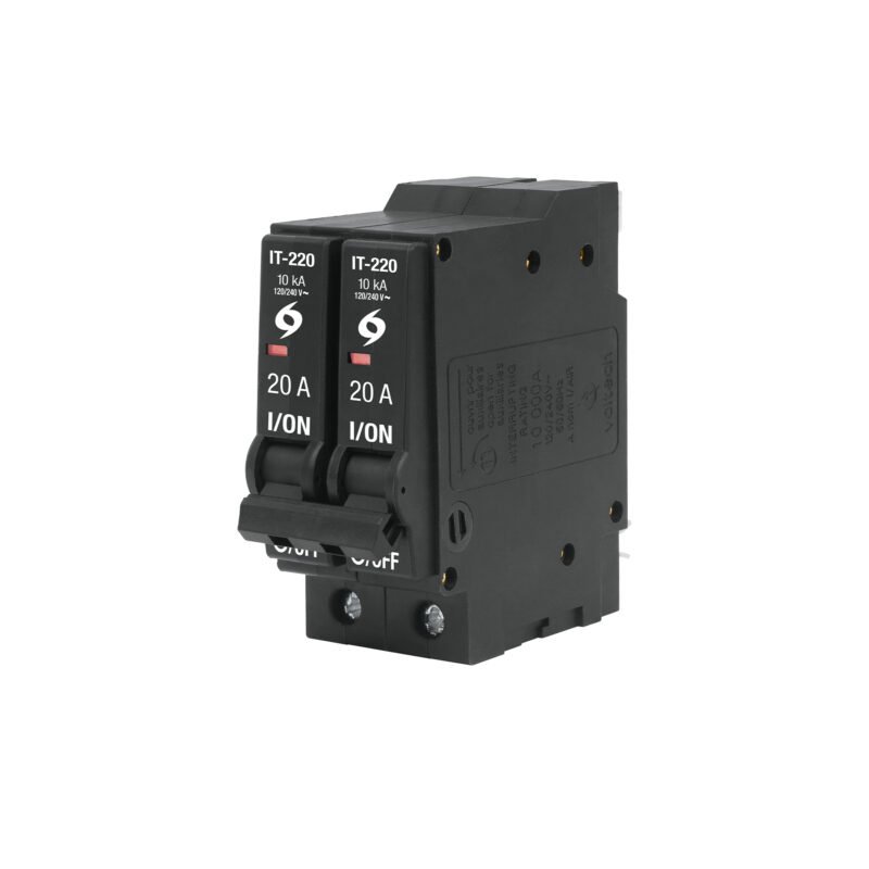 IT-220G.jpg Código: 45877 Interruptor de 2 polos 20A, enchufable, a granel, VOLTECK IT-220G