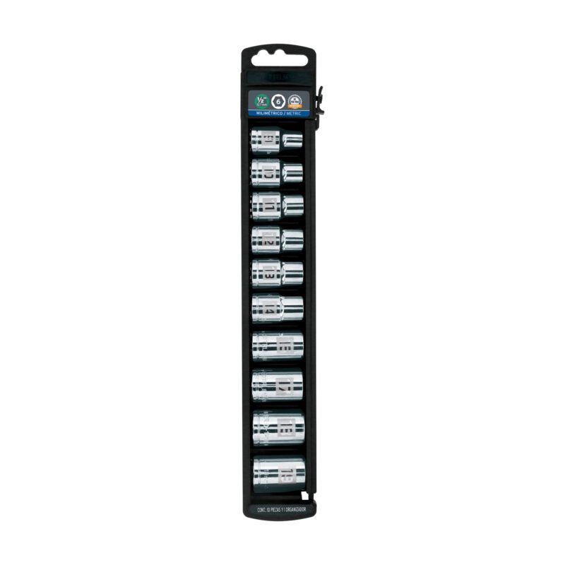 Código: 14177 Juego de 10 dados cuadro 1/2' mm, Truper JD-1-2X10M