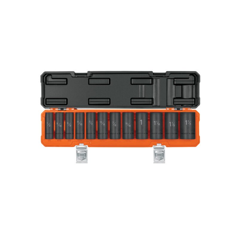 Código: 100945 Juego de 12 dados largos cuadro 1/2' de impacto 6 puntas std JDI-1-2X12HL