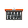 Código: 13976 Juego de 10 dados cuadro 3/8' punta torx, estuche metálico JPT-3-8X10