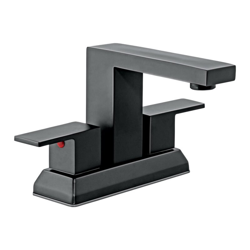 Código: 44229 Mezcladora para lavabo 4', negro, FOSET KUBO KUM-43M