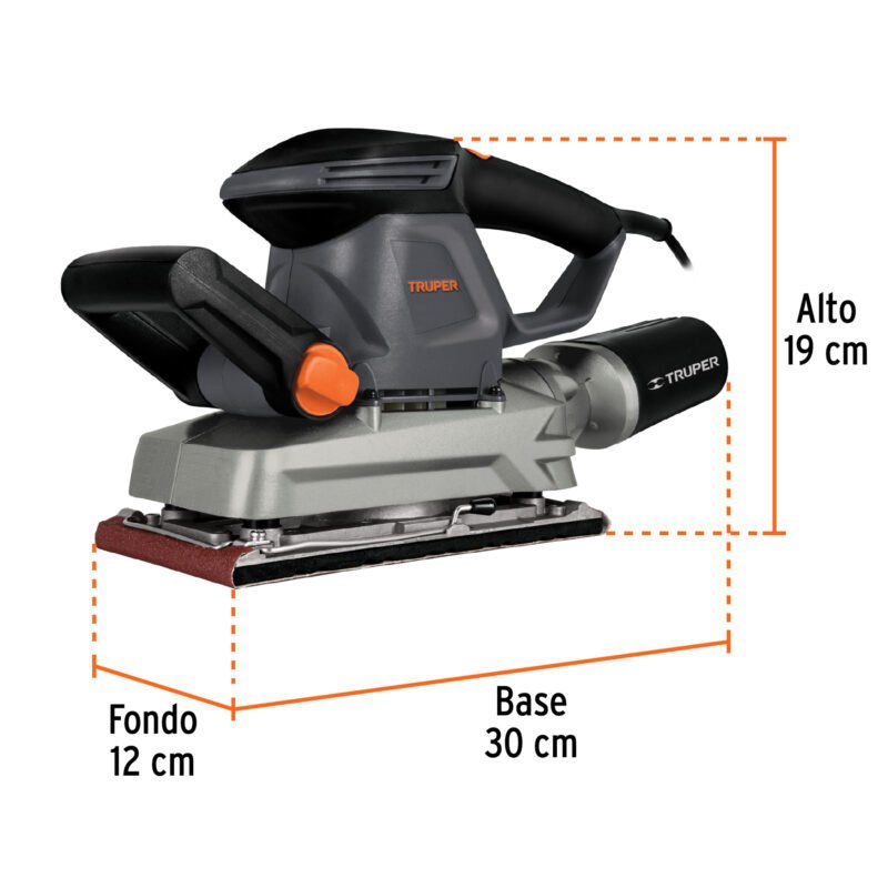 LIOR-1-2NXFC2.jpg Código: 15090 Lijadora orbital 1/2 hoja 360 W, TRUPER INDUSTRIAL LIOR-1-2NX