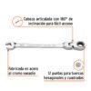 Código: 103546 Llave combinada con matraca 3/8' flexible, Expert LL-2012XF