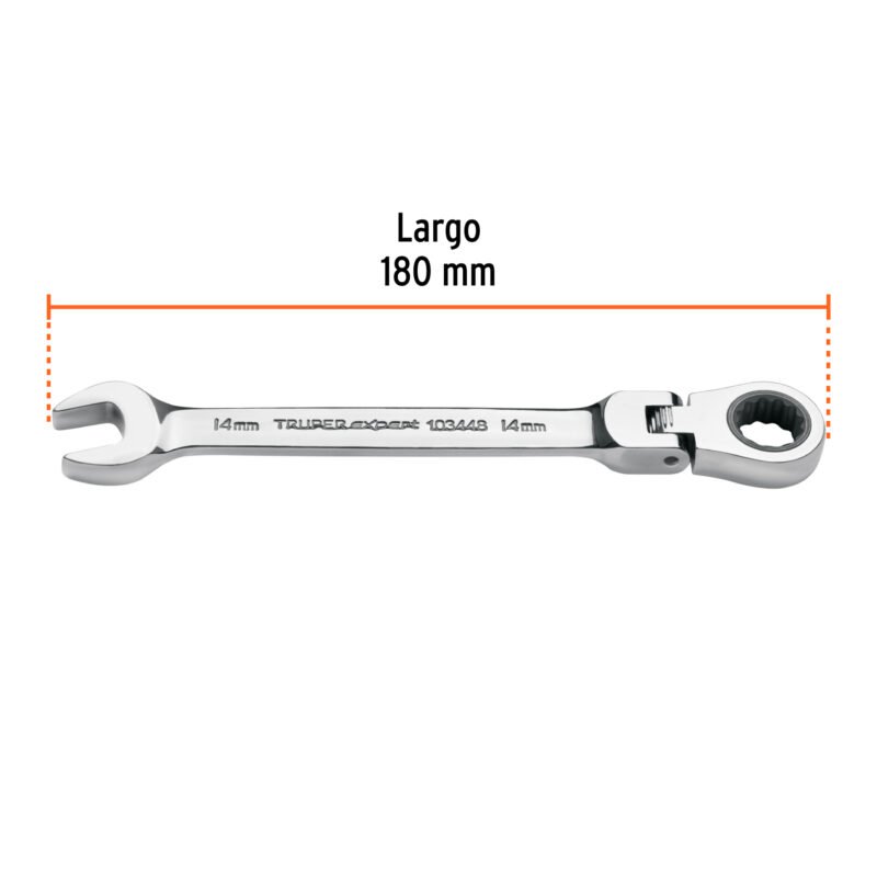 LL-2014MXFFC2.jpg Código: 103448 Llave combinada con matraca 14 mm flexible, Expert LL-2014MXF