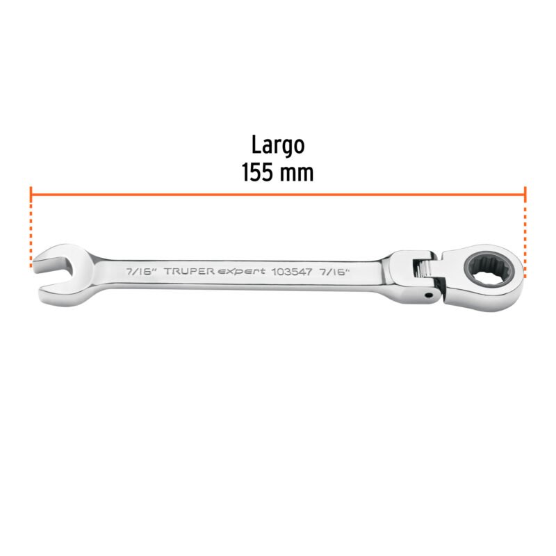 Código: 103547 Llave combinada con matraca 7/16' flexible, Expert LL-2014XF