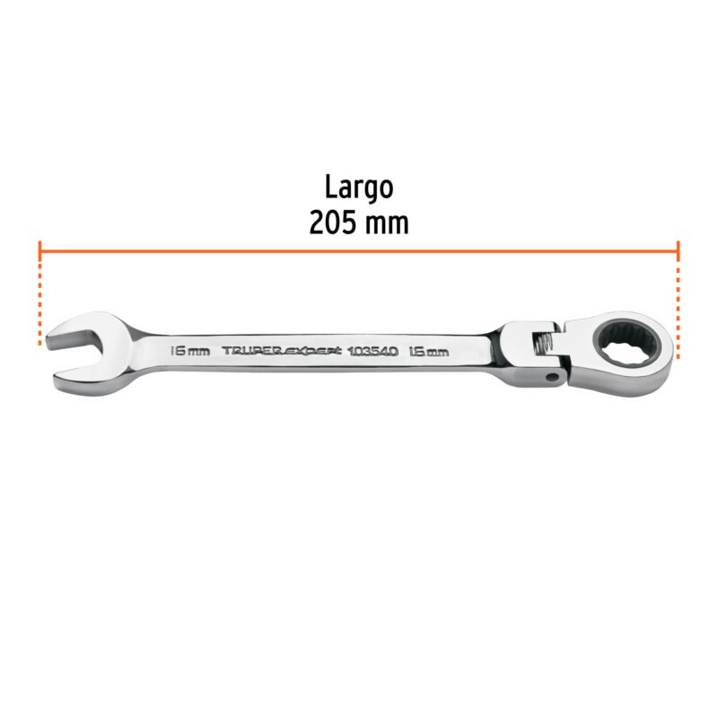 LL-2016MXFFC2.jpg Código: 103540 Llave combinada con matraca 16 mm flexible, Expert LL-2016MXF