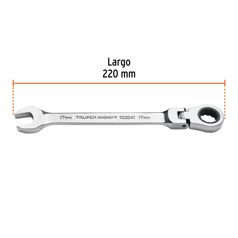 LL-2017MXFFC2.jpg Código: 103541 Llave combinada con matraca 17 mm flexible, Expert LL-2017MXF