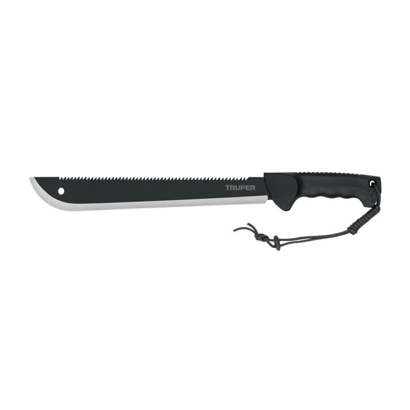 MACH-14X.jpg Código: 103827 Machete doble filo 14', cacha inyectada, con funda, TRUPER MACH-14X