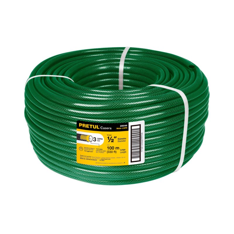 Código: 25046 Metro de manguera 1/2' 3 capas en rollo de 100 m, Pretul MAN-1-2PR