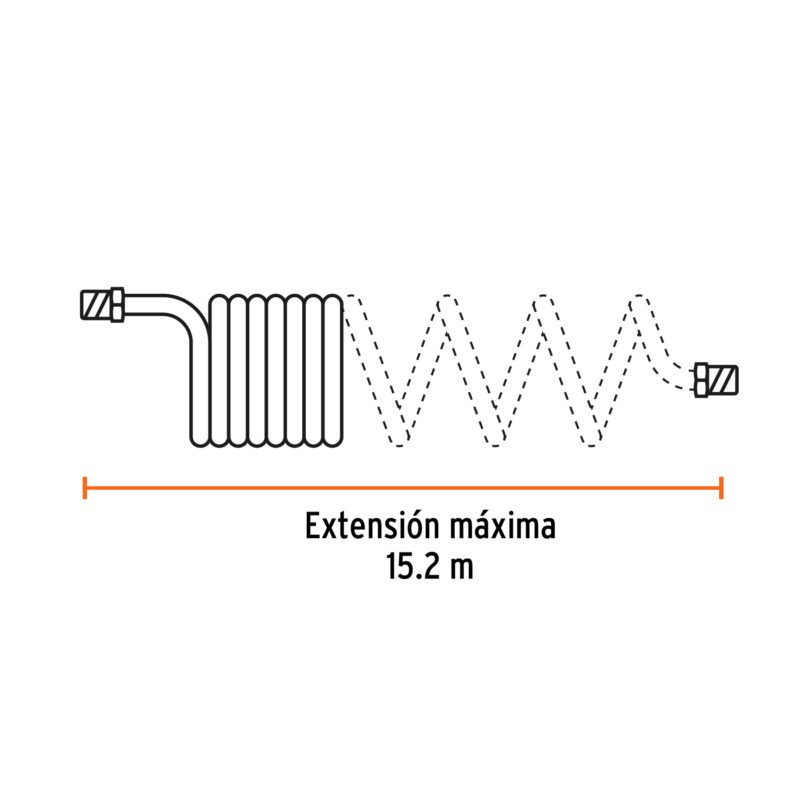 MAN-R-15FC2.jpg Código: 19075 Manguera para compresor, tipo resorte, 15.2 m, TRUPER MAN-R-15