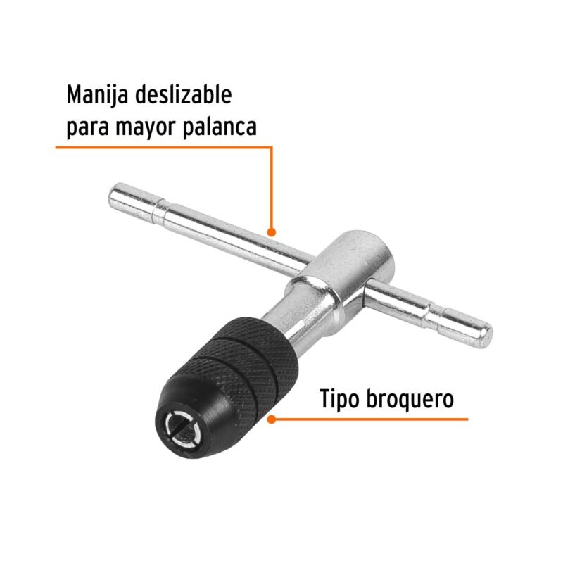 Código: 11439 Maneral en T para machuelo 1/4', Truper MAN-T-1-4