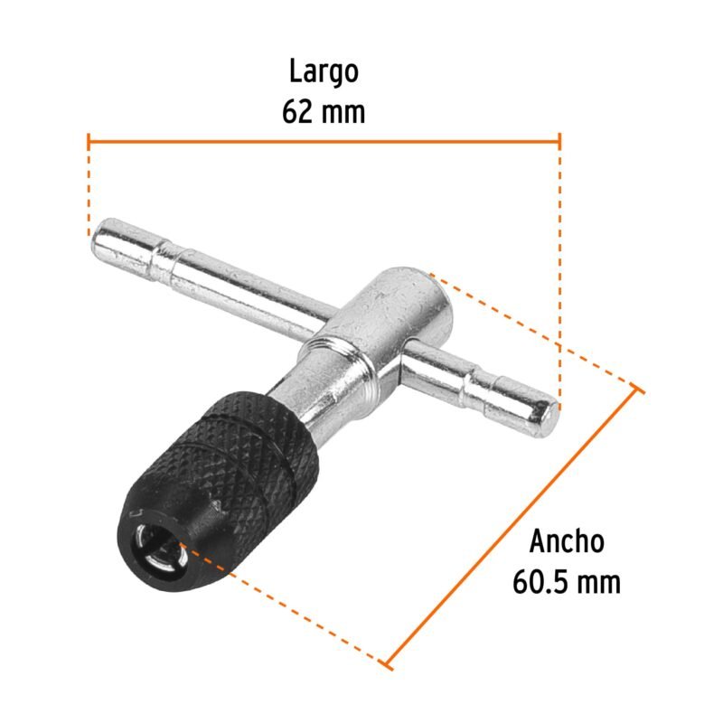 MAN-T-3-16FC2.jpg Código: 11438 Maneral en T para machuelo 3/16', Truper MAN-T-3-16